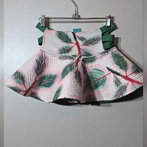Prana Pink and Green Leaf Skater Skirt